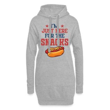Je suis juste là pour les collations - Sweat-shirt à capuche long Femme - gris chiné - Devant
