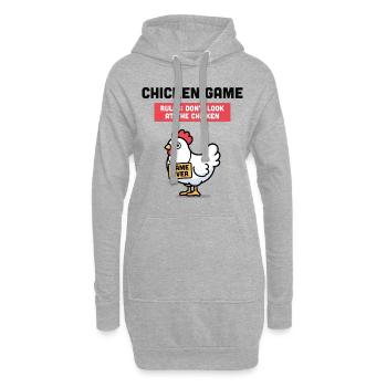 Hühner-Spiel - Hoodie-Kleid - Grau meliert - Vorne
