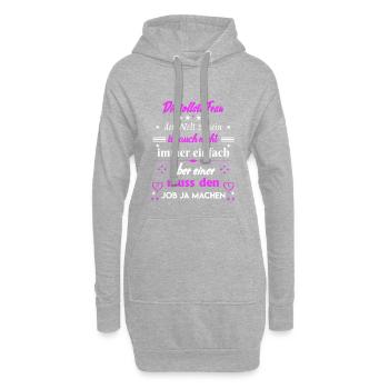 Tollste Frau der Welt - Hoodie-Kleid - Grau meliert - Vorne