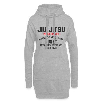 BJJ Jiu Jitsu - Hoodie-Kleid - Grau meliert - Vorne