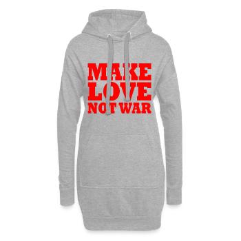 Make love not war - Hoodie-Kleid - Grau meliert - Vorne