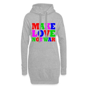 Make love not war - Sweat-shirt à capuche long Femme - gris chiné - Devant