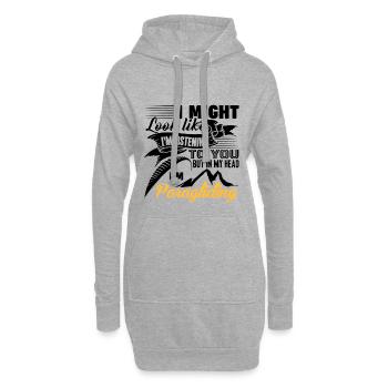 Paragliding - Hoodie-Kleid - Grau meliert - Vorne