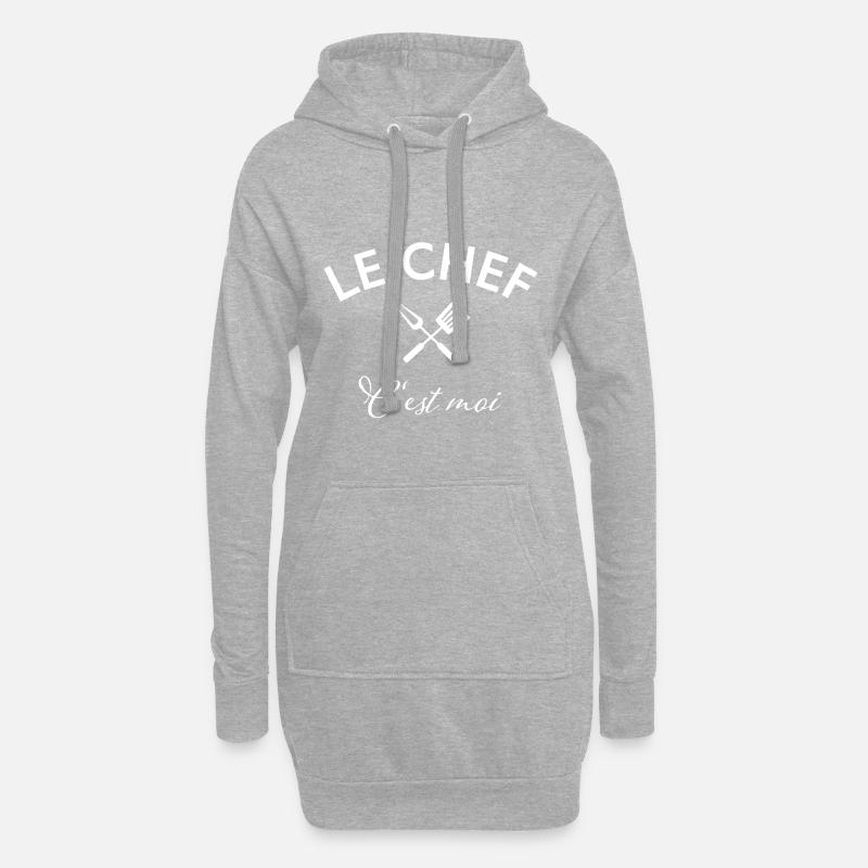 le chef c'est moi - Hoodie-Kleid - Grau meliert