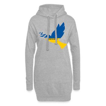 Paix pour l'Ukraine - Sweat-shirt à capuche long Femme - gris chiné - Devant