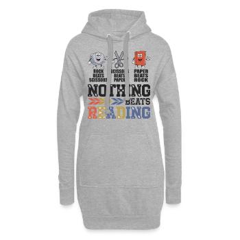 Nothing Beats Reading Book Librarian | Funny kids - Sweat-shirt à capuche long Femme - gris chiné - Devant