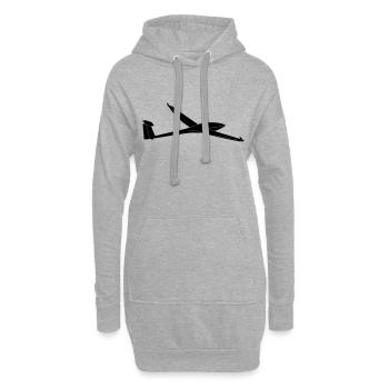 Segelflugzeug DG300 - Hoodie-Kleid - Grau meliert - Vorne