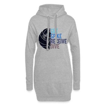 Volleyballer Spruch Für Volleyballspiel Volleyball - Hoodie-Kleid - Grau meliert - Vorne