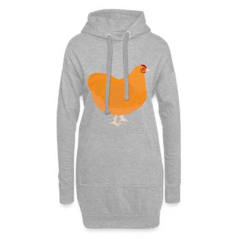 Orpington - couleur jaune - idée cadeau - Sweat-shirt à capuche long Femme - gris chiné - Devant