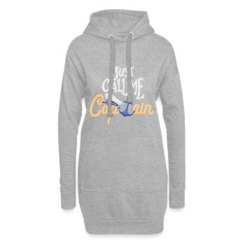 Capitaine - Appelez-moi juste capitaine - Bateau - Sweat-shirt à capuche long Femme - gris chiné - Devant