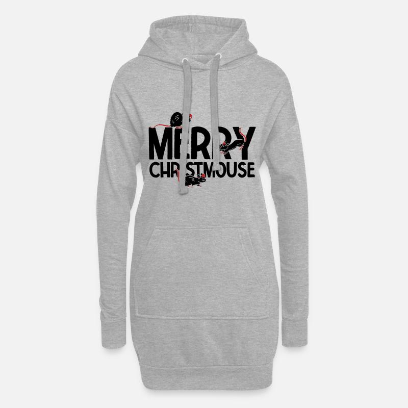 Nagetier Maus Ratte - Hoodie-Kleid - Grau meliert