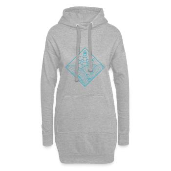 phare - Sweat-shirt à capuche long Femme - gris chiné - Devant