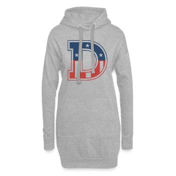 Lettre D États-Unis - Sweat-shirt à capuche long Femme - gris chiné - Devant