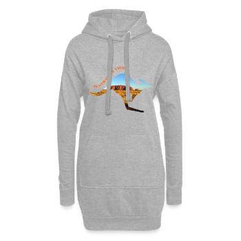 australie 3 - Sweat-shirt à capuche long Femme - gris chiné - Devant