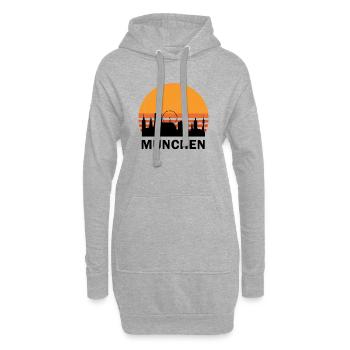 München Skyline Vintage Retro Heimat Geschenk - Hoodie-Kleid - Grau meliert - Vorne