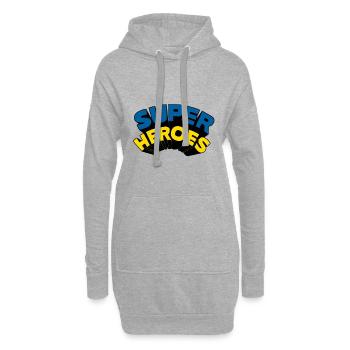 Superhelden Geschenk - Hoodie-Kleid - Grau meliert - Vorne