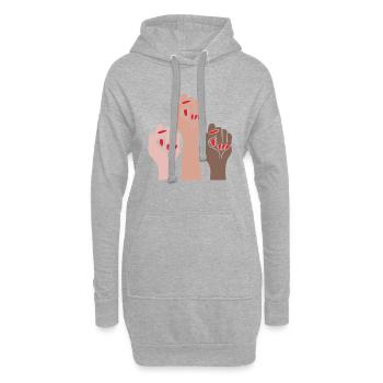 Les femmes au pouvoir aux femmes - Sweat-shirt à capuche long Femme - gris chiné - Devant