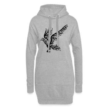 Vogel Baum T-Shirt Vögel Natur Wald Liebhaber - Hoodie-Kleid - Grau meliert - Vorne