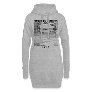 Appel d’urgence & La foi chrétienne - Sweat-shirt à capuche long Femme - gris chiné - Devant