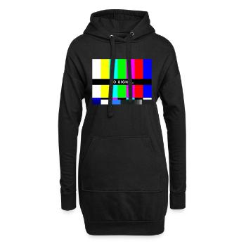 No Signal Test Image Costume TV Rétro années 80 des années 90 - Sweat-shirt à capuche long Femme - noir - Devant