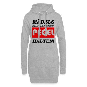 Mädels - Pegel halten - Hoodie-Kleid - Grau meliert - Vorne