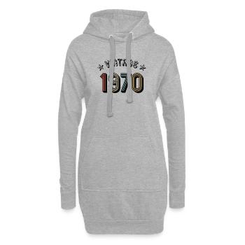 1970 Vintage Retro Jahrgang Geburtsjahr Geburtstag - Hoodie-Kleid - Grau meliert - Vorne