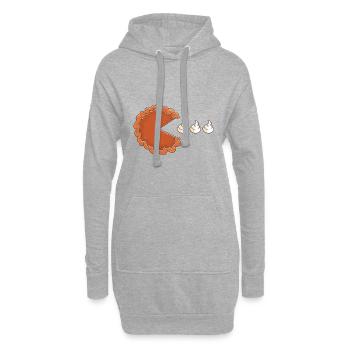 Le gâteau mange de la crème - Sweat-shirt à capuche long Femme - gris chiné - Devant