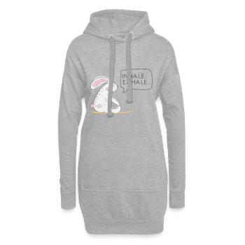 Joga YOGA Einatmen Ausatmen Hase - Hoodie-Kleid - Grau meliert - Vorne
