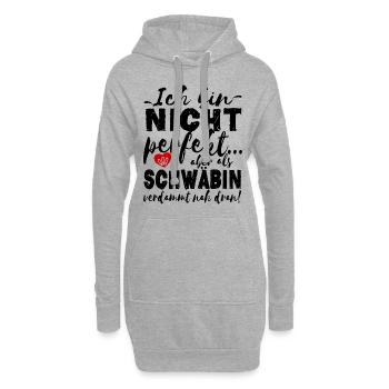 Schwäbisch Schwäbin lustig - Hoodie-Kleid - Grau meliert - Vorne