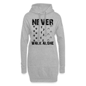 Never Walk Alone - Hoodie Dress - heather grey - Front