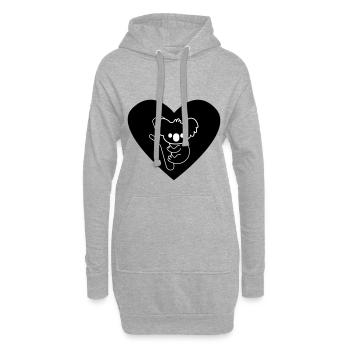 Amour de koala - Sweat-shirt à capuche long Femme - gris chiné - Devant
