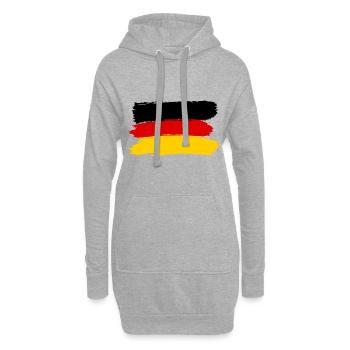Drapeau allemand Jersey Marchandises Allemagne - Sweat-shirt à capuche long Femme - gris chiné - Devant