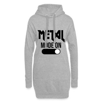 Heavy Metal Mode on - Hoodie-Kleid - Grau meliert - Vorne