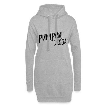 pumpen DIGGA – Kraftsport Fitnessstudio Fitte - Hoodie-Kleid - Grau meliert - Vorne