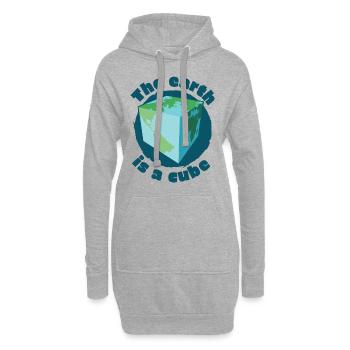 The earth is a cube - Hoodie Dress - heather grey - Front