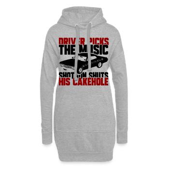 PILOTE, CADEAU - Sweat-shirt à capuche long Femme - gris chiné - Devant