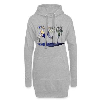 It’s time to act - Hoodie-Kleid - Grau meliert - Vorne