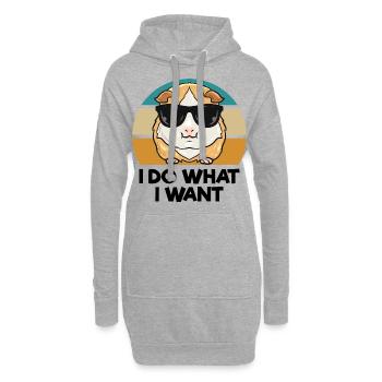 Dictons de cobayes - Sweat-shirt à capuche long Femme - gris chiné - Devant