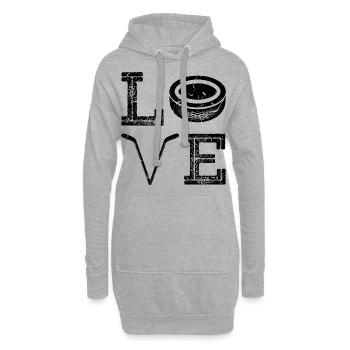 Distressed Vintage Eishockey - Hoodie-Kleid - Grau meliert - Vorne