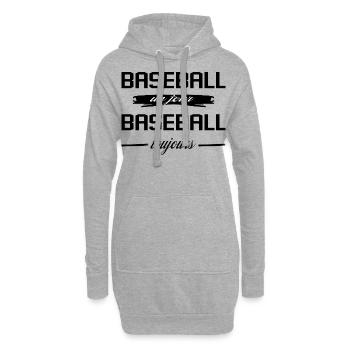 Baseball Un Jour Baseball Toujours Sport Humour - Sweat-shirt à capuche long Femme - gris chiné - Devant