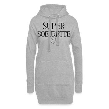 SUPER SOEURETTE COEUR - Sweat-shirt à capuche long Femme - gris chiné - Devant