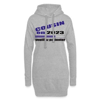 Cousin En 2023 Veuillez Patienter Futur Cousin - Sweat-shirt à capuche long Femme - gris chiné - Devant