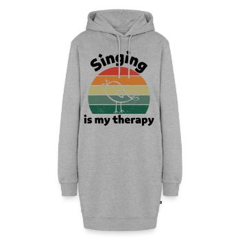Singing is my therapy! schwarz - Hoodie-Kleid - Grau meliert - Vorne