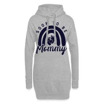 Werdende Mutter, Endlich werde ich ein Mama - Hoodie-Kleid - Grau meliert - Vorne