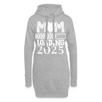 Maman 2025 chargement, future maman 2025 coeur - Sweat-shirt à capuche long Femme - gris chiné - Devant
