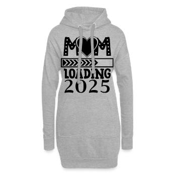 Maman 2025 chargement, future maman 2025 coeur - Sweat-shirt à capuche long Femme - gris chiné - Devant