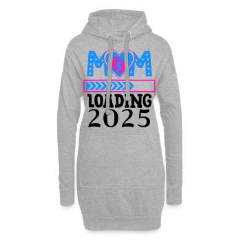 Maman 2025 chargement, future maman 2025 coeur - Sweat-shirt à capuche long Femme - gris chiné - Devant