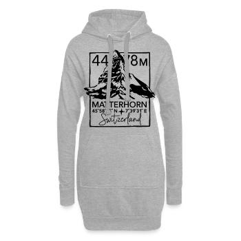 Matterhorn Hiking Zermatt Souvenir - Sweat-shirt à capuche long Femme - gris chiné - Devant