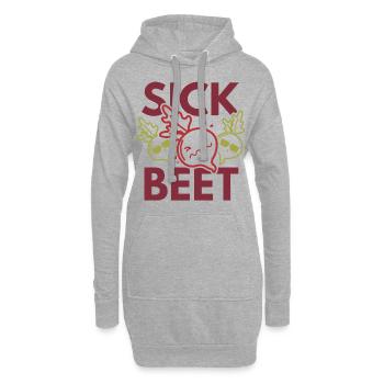 Vegan Sick Of Beet - Hoodie Dress - heather grey - Front