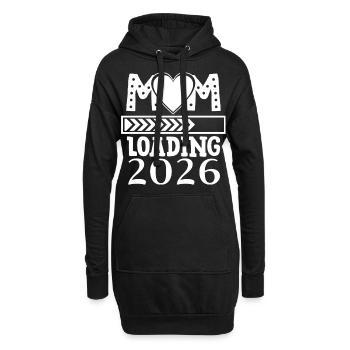 Mom Loading 2026 Announcement Design - Hoodie Dress - black - Front
